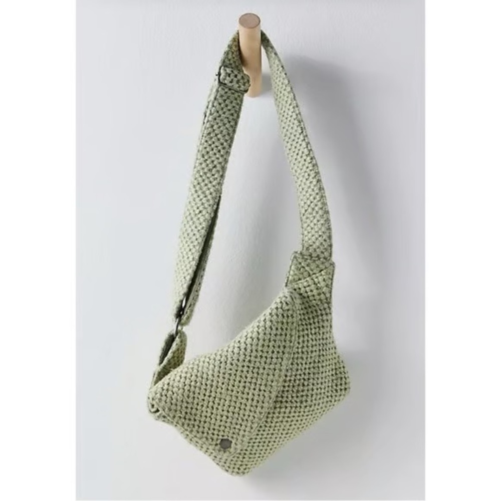 Free People Kinsley Knit Sling Green Cross Body Bag